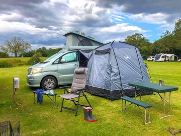 Spacious grass pitches