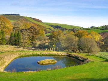 The pond and hill views