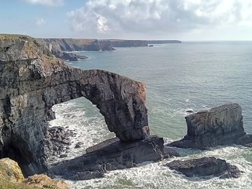The green bridge of wales, about an hour's walk from the site