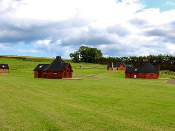 Well-spaced cabins on a peaceful site