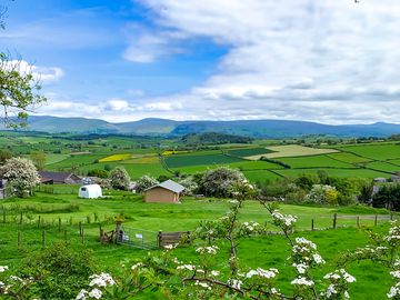A view from behind the campsite towards the Yorkshire Dales