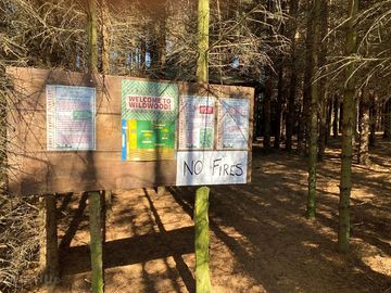 Noticeboard at the campsite entrance