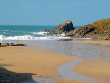 Trevone bay and sandy beach is only two miles from the park