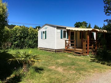 Outside of the caravan