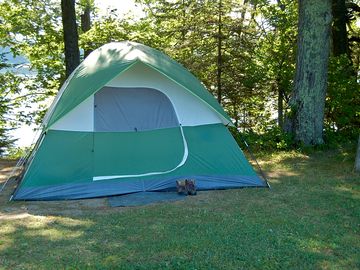 Shaded tent pitch