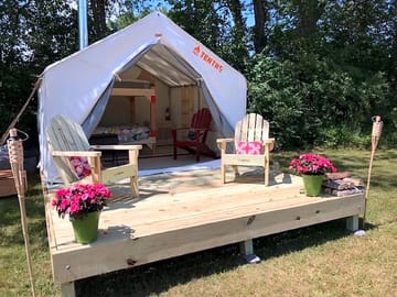 Glamping tent in a private field