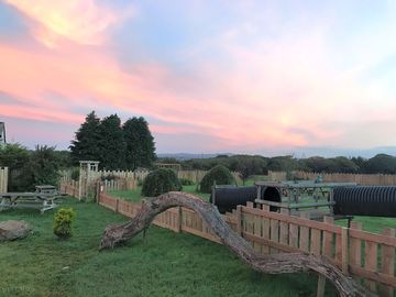 Play area at sunset