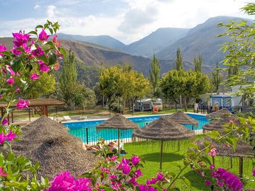 Swimming pool and mountains