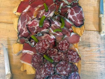 Corsican charcuterie available on site