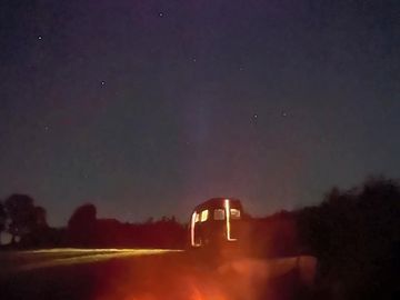 Firepit and starry sky