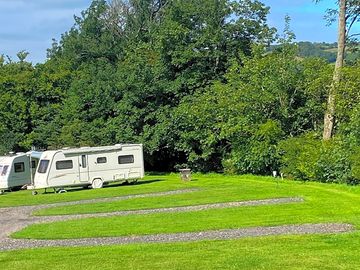 9-metre-long hardstanding with plenty of space for awning and car