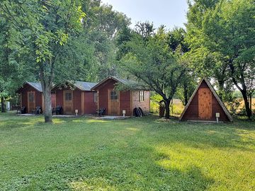 Cabins under the trees
