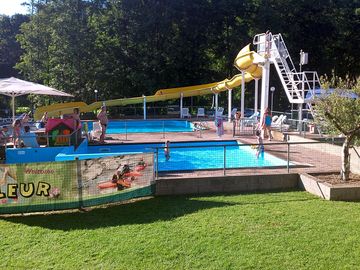 Pool with a slide