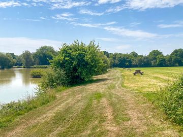 Camping pitches alongside the big lake