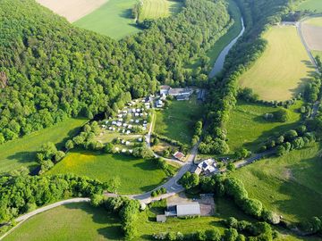 Drone photo of the campsite