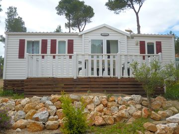 Exterior of the static caravan