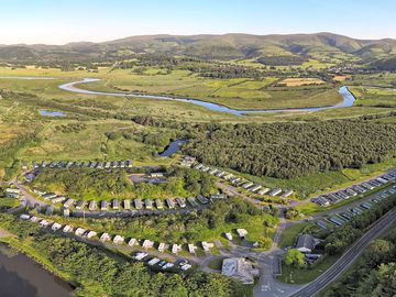Aerial view of Morben Isaf Caravan Park