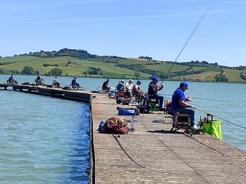 Fishing competiton on lake chiusi