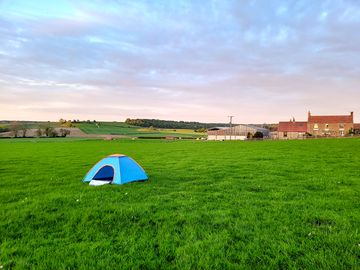 Tents up