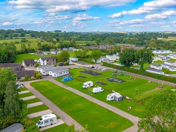 Aerial view of park and pitches