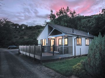 The lodges at night