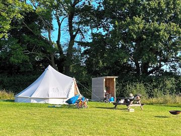 Outside of the bell tents at fontmills