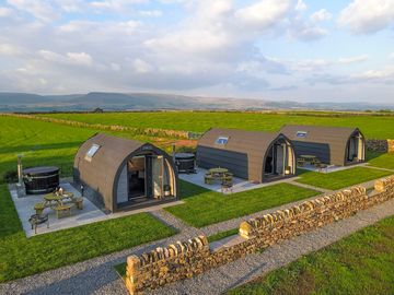 Aerial shot of the pods