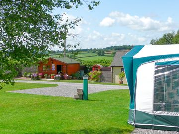 Caravan touring pitch with a view