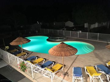 Swimming pool at night