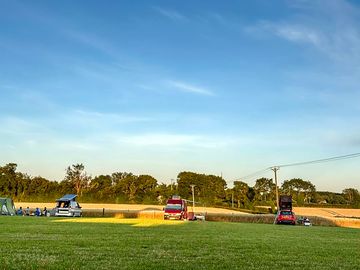 View over campsite and fields beyond
