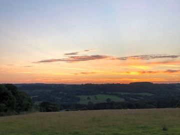 Camping spot with sun set views.