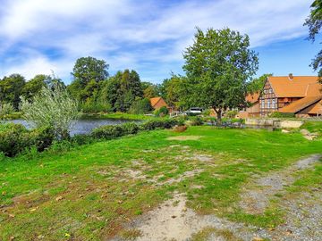 Pitches overlooking the pond
