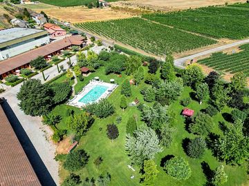 Aerial view of the pool