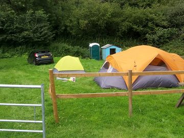 Non electric grass tent pitch