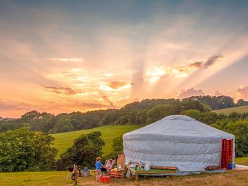 Yurt at sunset