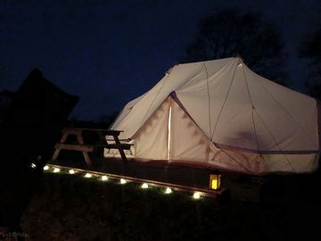 Lit up at night
