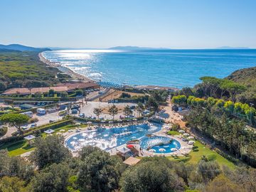 Aerial view of campsite