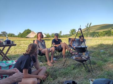 Bring a firepit to cook in the open air