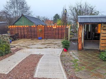 Easy in and out access, garage offers additional dry space with games and books.