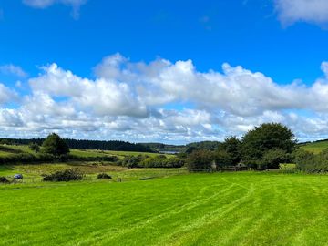 View from the top of the camping field overlooking the reservoir.