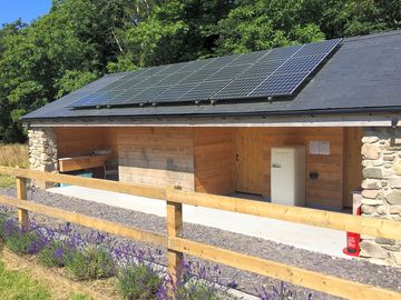 Toilet and shower block