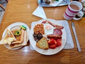 A lovely breakfast in the on-site cafe.