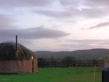 Moody october skies over the yurt