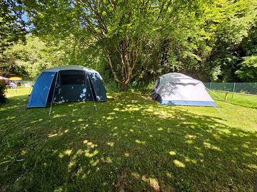 Partially shaded tent pitches