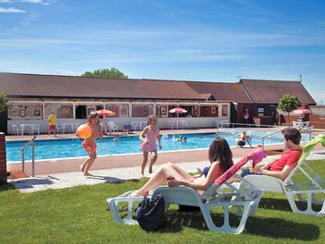 Outdoor heated swimming pool