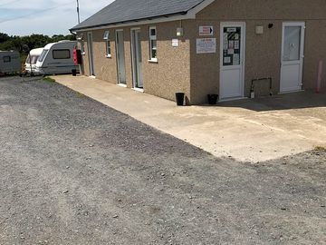 Toilet block and shower