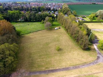 Aerial view over the caravan pitches