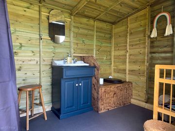 Toilet and wash basin