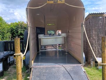 Our new washing up hut with eco washing up liquid & hot water