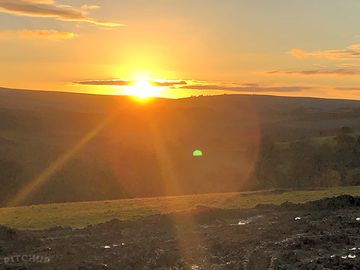 Sunset over the site